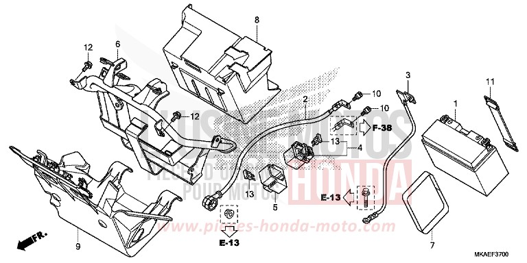 BATTERIE de Integra 750 PEARL GLARE WHITE (NHB53) de 2019